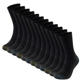 Mens 6 Pack Premium Cotton Blend  Black Work Socks